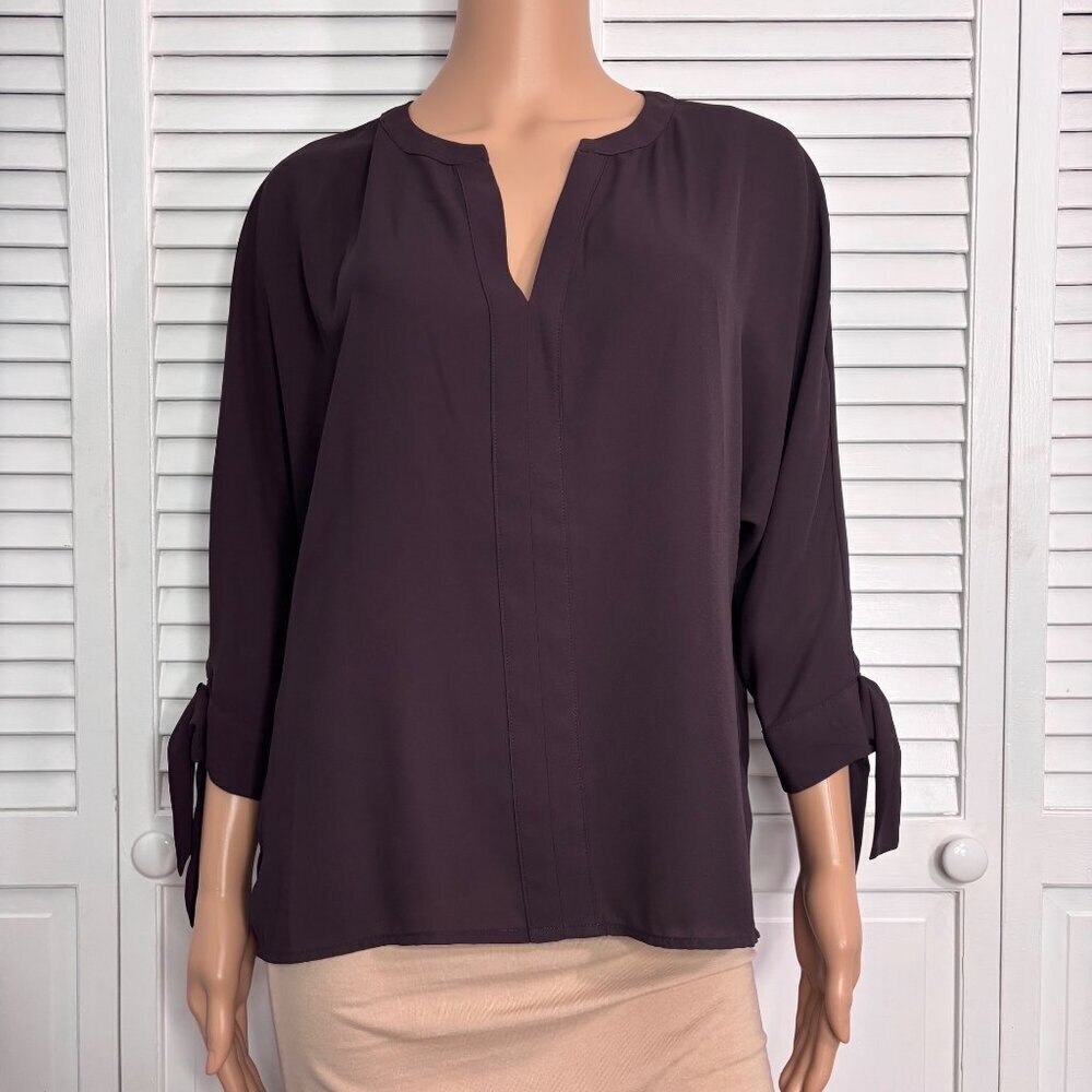 NEW 7TH AVENUE By New York & Company Purple V-Neck Blouse Size Medium